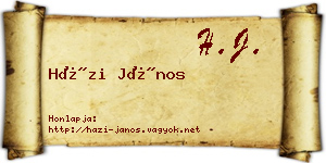 Házi János névjegykártya